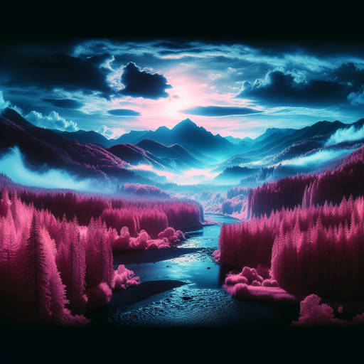 "Imagine a breathtaking scene where the vibrant colors of nature are captured through the lens of infrared photography, revealing the hidden beauty and energy of the natural world in a way that only science can explain. Create an image that showcases the fusion of technology, art, and the wonders of the natural world in a stunning and innovative way."