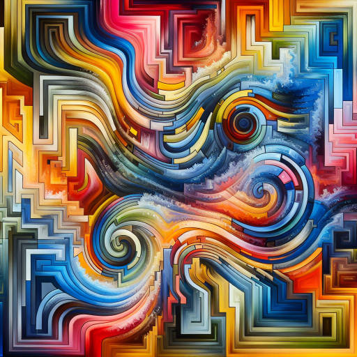 Create an abstract art piece inspired by optical illusions, where shapes and colors seamlessly blend together to create a mesmerizing and dynamic visual experience. Let your imagination run wild as you experiment with different patterns and textures to create a truly unique and captivating composition.