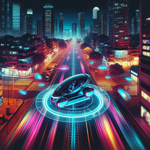 Imagine a bustling cityscape at night, with futuristic hovercars zooming through neon-lit streets, all captured in mesmerizing infrared photography that brings out the hidden colors and textures of the urban landscape. Capture the energy and movement of the city in a whole new light with this unique and imaginative combination of city, transport, and infrared photography.