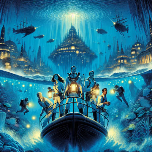 Imagine a team of heroic scientists exploring the depths of the ocean, discovering a hidden underwater wonder - a glowing, bioluminescent city inhabited by mysterious and ancient sea creatures. Describe the scene in vivid detail, capturing the sense of awe and wonder as the explorers marvel at the beauty and complexity of this unknown world beneath the waves.