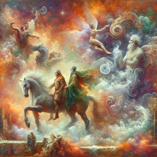 Create an image of a mythical creature from ancient Greek mythology, such as a centaur or a gorgon, participating in a historical reenactment of a famous battle scene, painted in vibrant colors and intricate detail. Let your imagination run wild as you blend fantasy and reality in this captivating and unique piece of art.